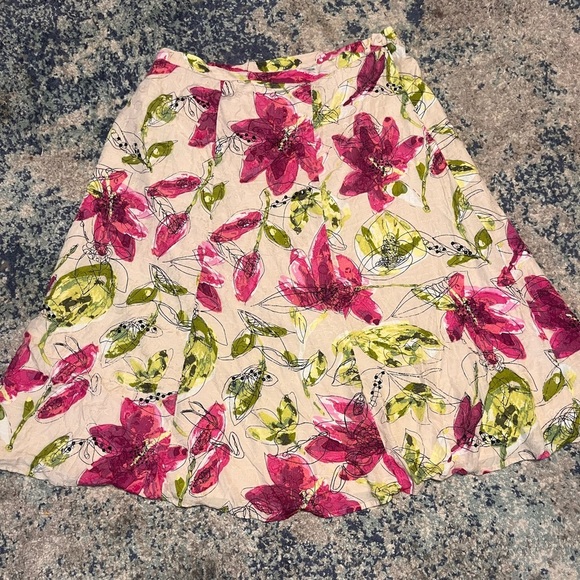 Chico's Dresses & Skirts - Chico’s Floral A-Line Skirt | Size 2 | Vibrant Pink & Green Print